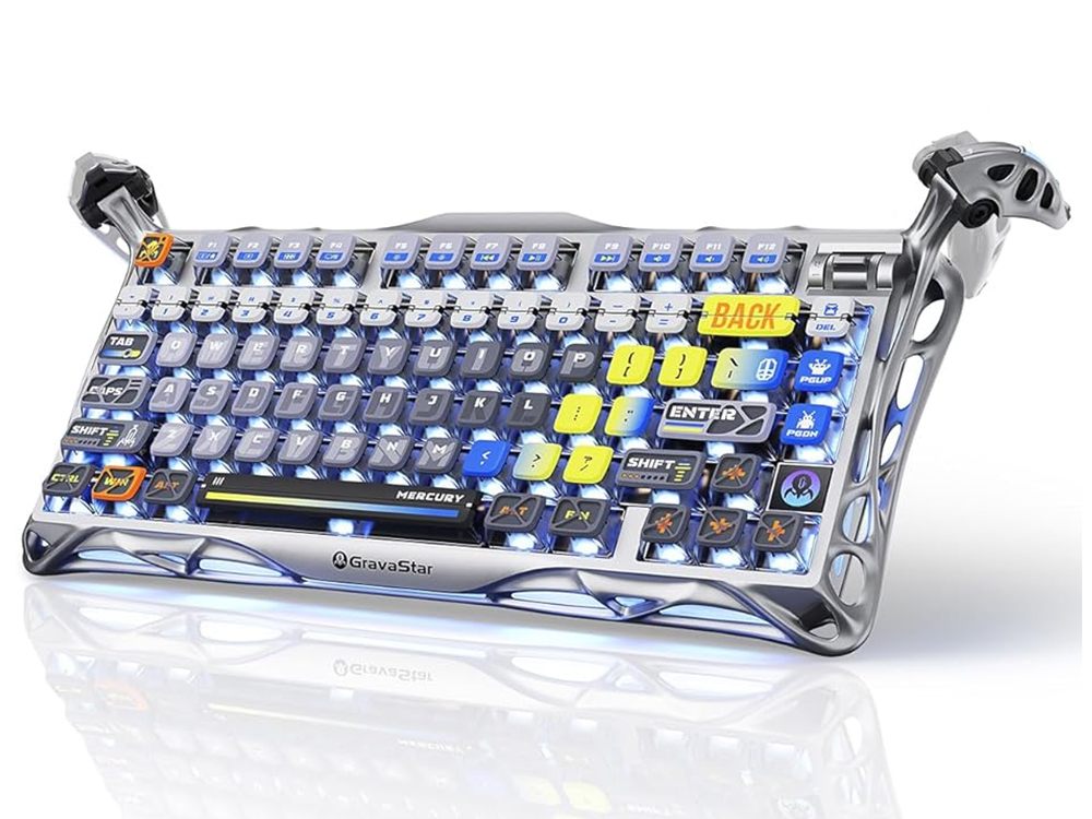 GravaStar Mercury K1 Pro Wireless RGB Gaming Keyboard - Interstellar Silver