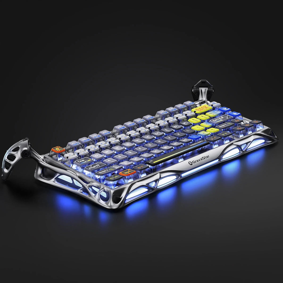 GravaStar Mercury K1 Pro Wireless RGB Gaming Keyboard - Interstellar Silver