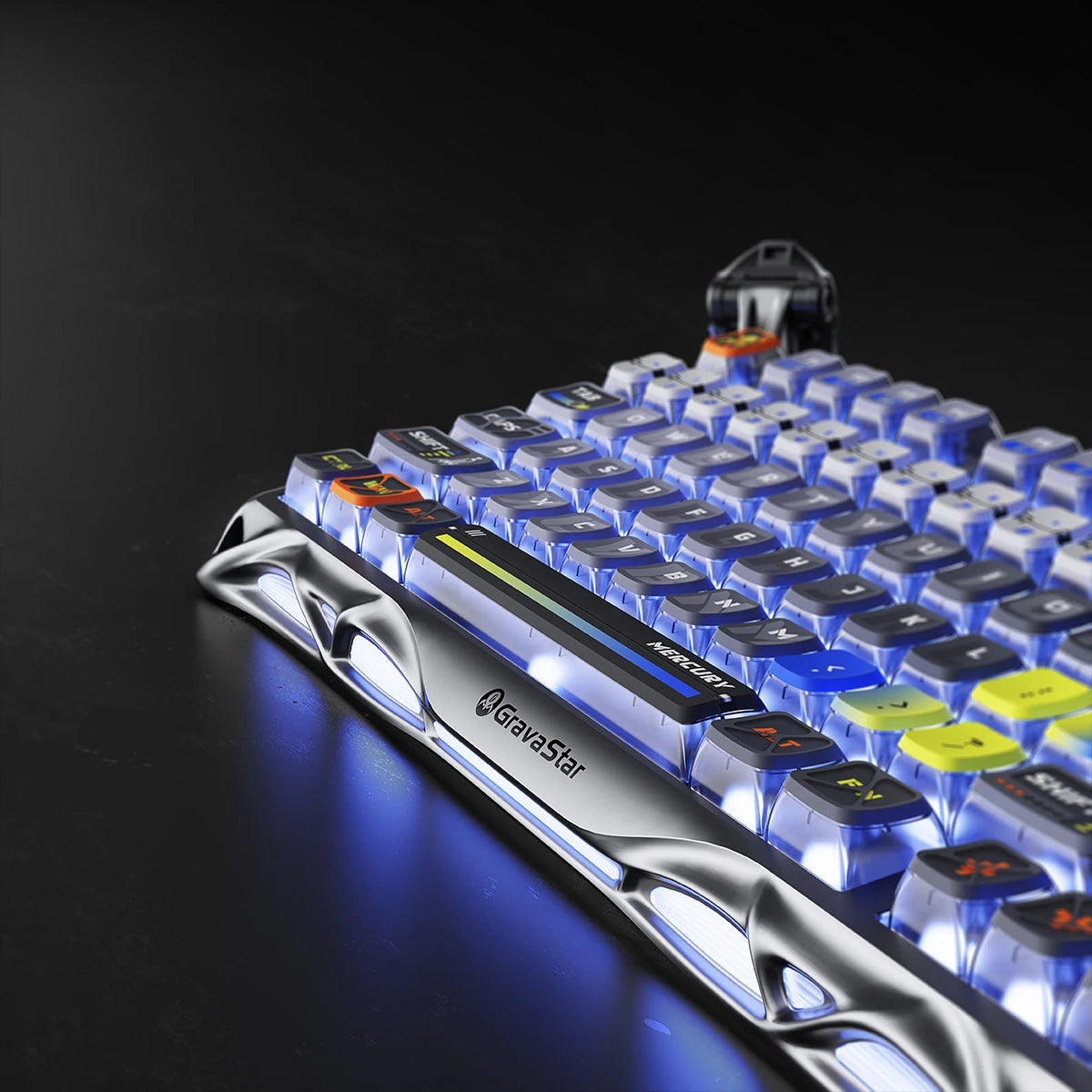 GravaStar Mercury K1 Pro Wireless RGB Gaming Keyboard - Interstellar Silver — 1