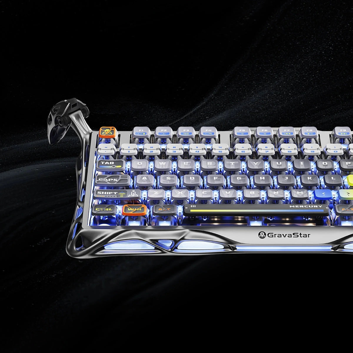 GravaStar Mercury K1 Pro Wireless RGB Gaming Keyboard - Interstellar Silver — 2